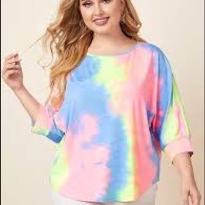 NWT Fashion Nova size 2x multi coloured blouse.